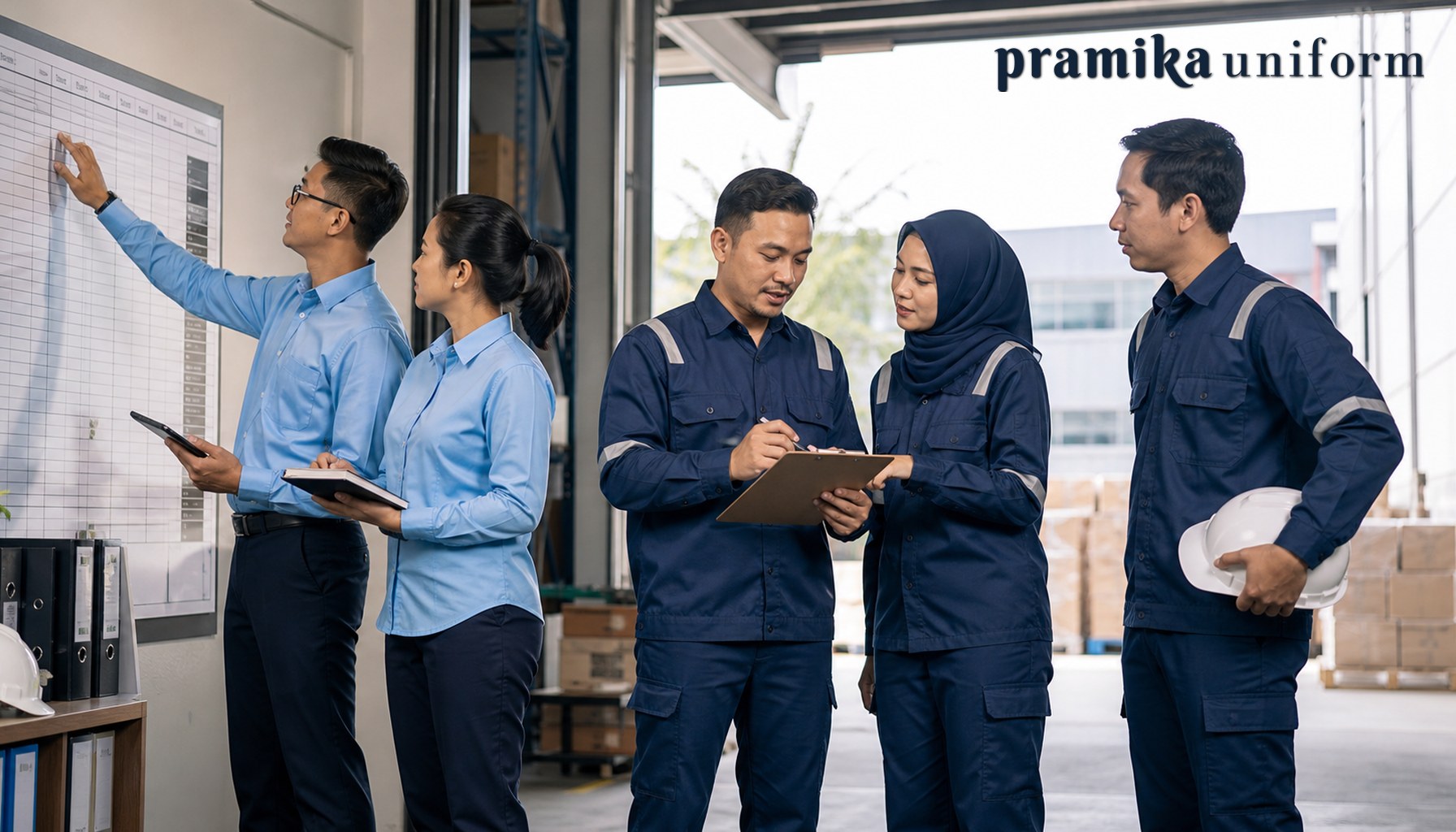 Tim Indonesia memakai PDH kantor dan PDL lapangan saat koordinasi seragam perusahaan