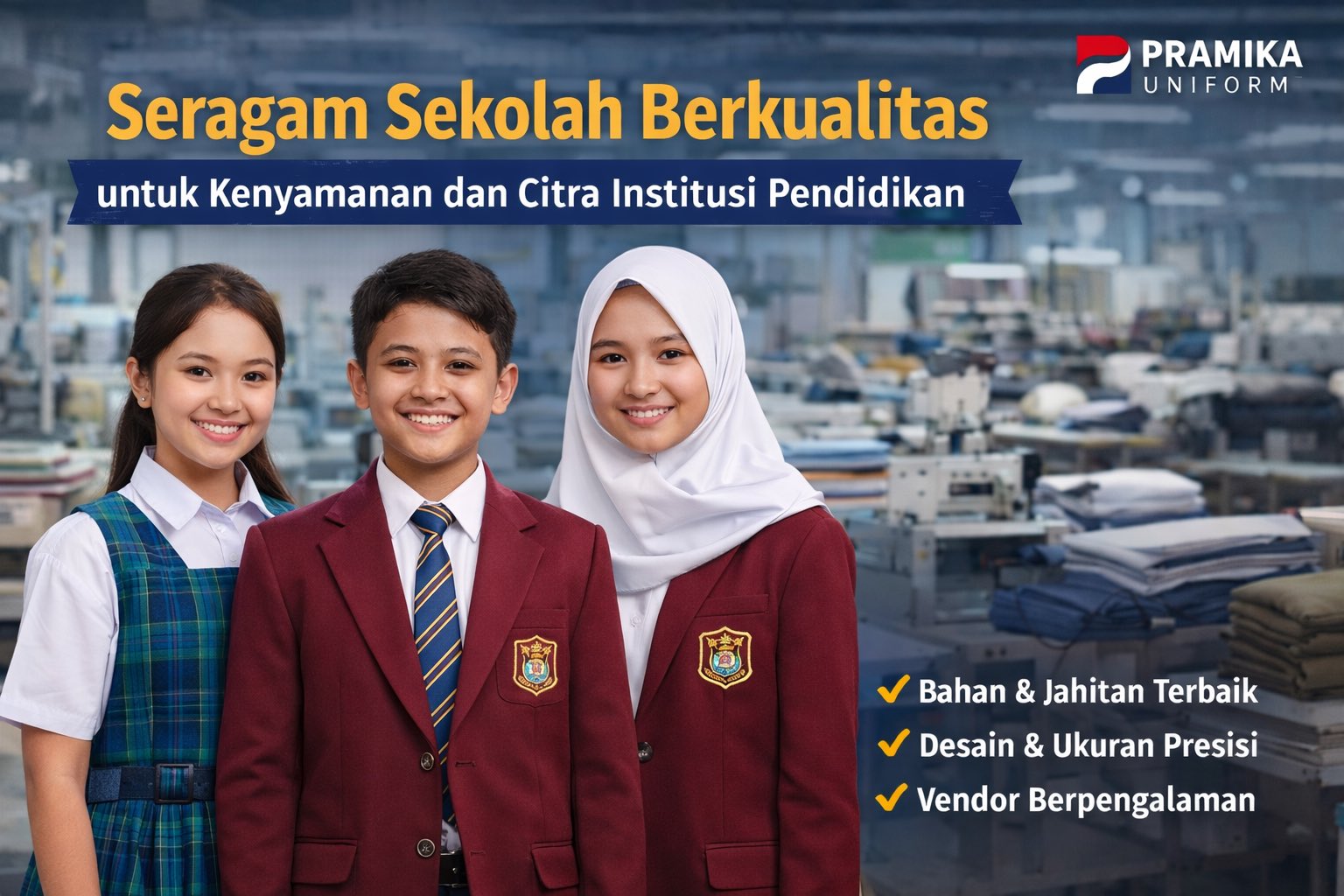 Banner artikel Pramika Uniform: Seragam Sekolah Berkualitas untuk Kenyamanan dan Citra Institusi Pendidikan